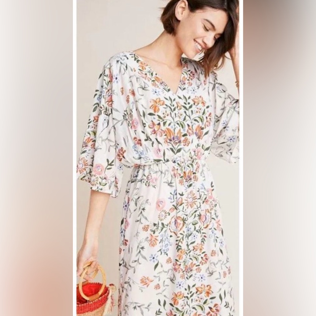 Nwt Laia Green And Orange Floral Dress Size Large